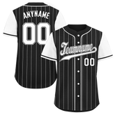 Custom Black White Stripe Fashion Personalized Authentic Baseball Jersey BSBJ01-D017239